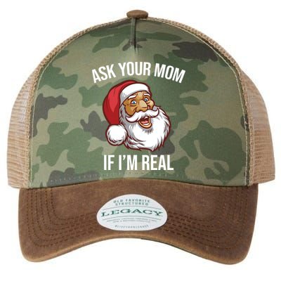 Ask Your Mom If I'm Real Funny Santa Legacy Tie Dye Trucker Hat