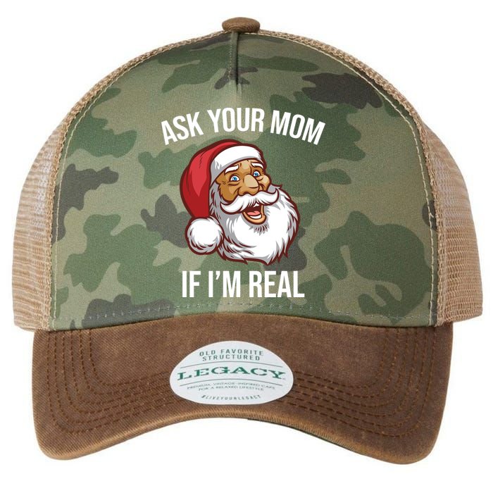 Ask Your Mom If I'm Real Funny Santa Legacy Tie Dye Trucker Hat