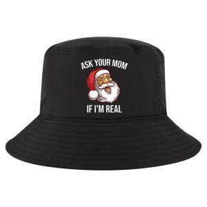 Ask Your Mom If I'm Real Funny Santa Cool Comfort Performance Bucket Hat