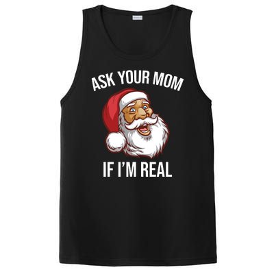 Ask Your Mom If I'm Real Funny Santa PosiCharge Competitor Tank