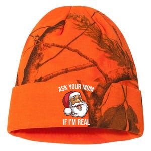 Ask Your Mom If I'm Real Funny Santa Kati Licensed 12" Camo Beanie