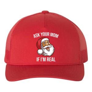 Ask Your Mom If I'm Real Funny Santa Yupoong Adult 5-Panel Trucker Hat