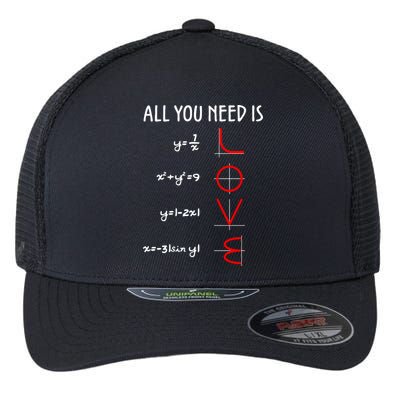 All You Need Is Love Math Vertical Flexfit Unipanel Trucker Cap