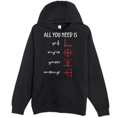 All You Need Is Love Math Vertical Premium Pullover Hoodie