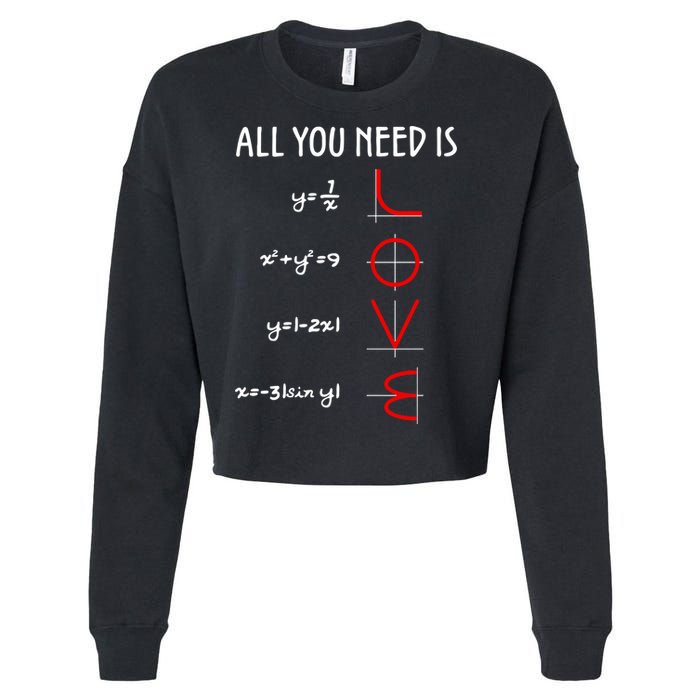 All You Need Is Love Math Vertical Cropped Pullover Crew