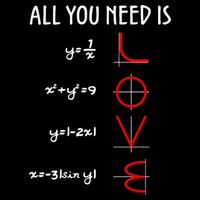 All You Need Is Love Math Vertical Cropped Pullover Crew