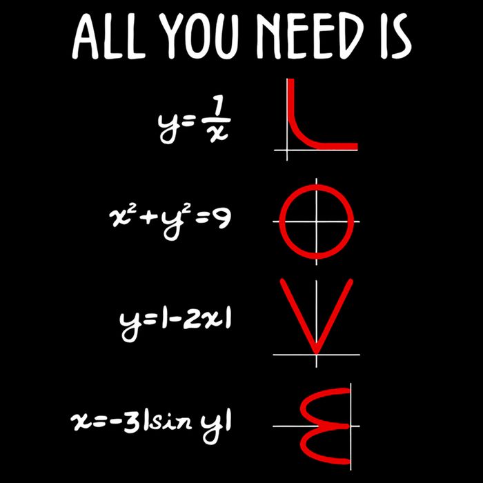 All You Need Is Love Math Vertical Cropped Pullover Crew