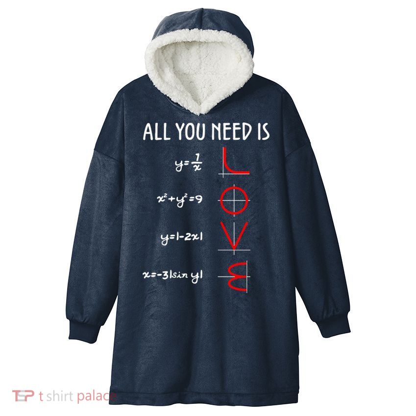 All You Need Is Love Math Vertical Hooded Wearable Blanket