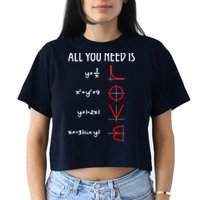 All You Need Is Love Math Vertical Women's Crop Top Tee