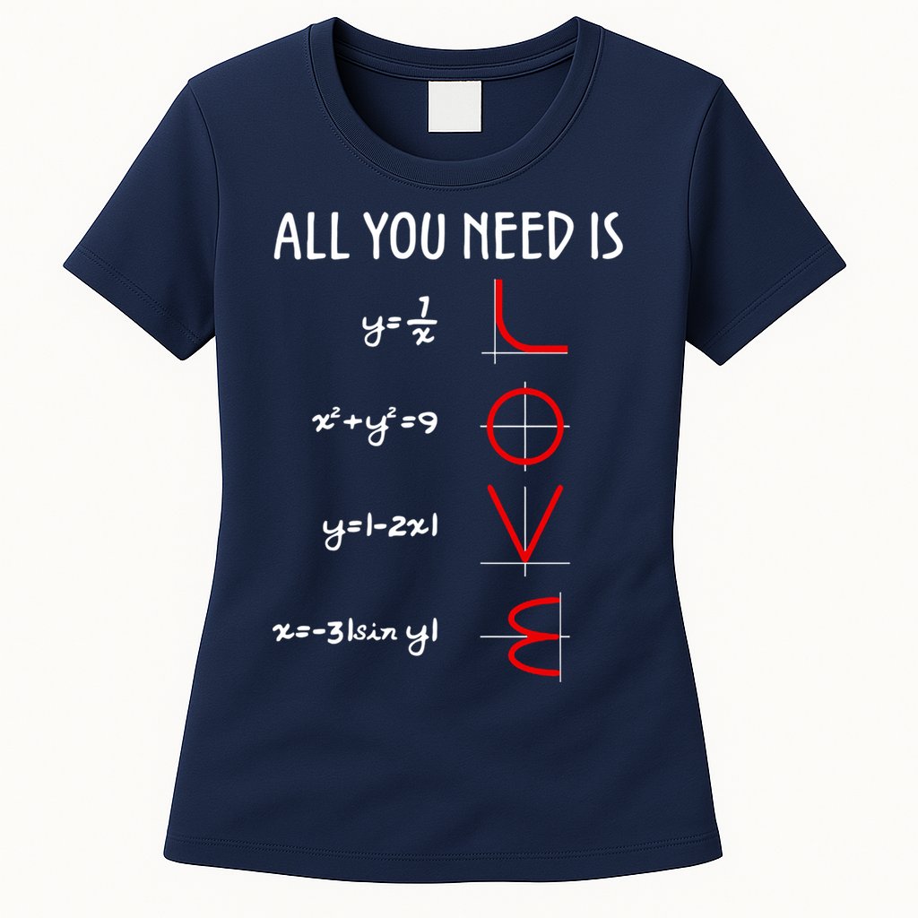 All You Need Is Love Math Vertical Womens T-Shirt