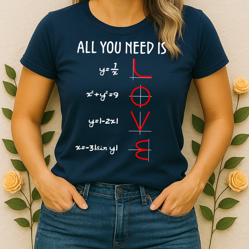 All You Need Is Love Math Vertical Womens T-Shirt