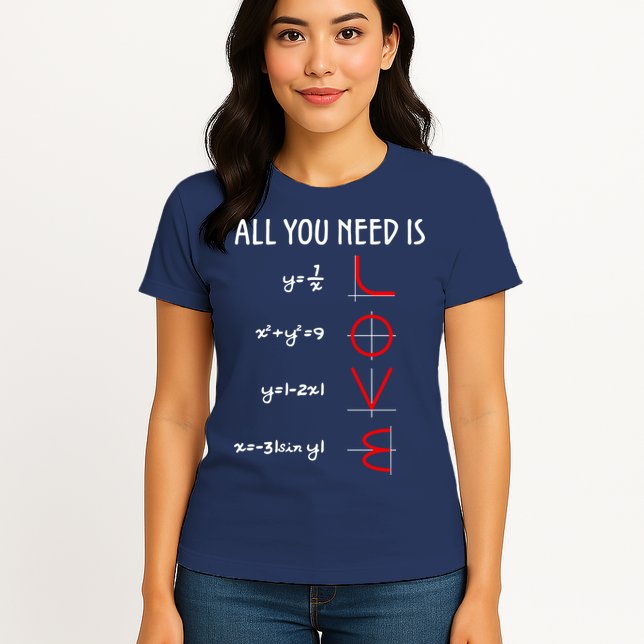 All You Need Is Love Math Vertical Womens T-Shirt