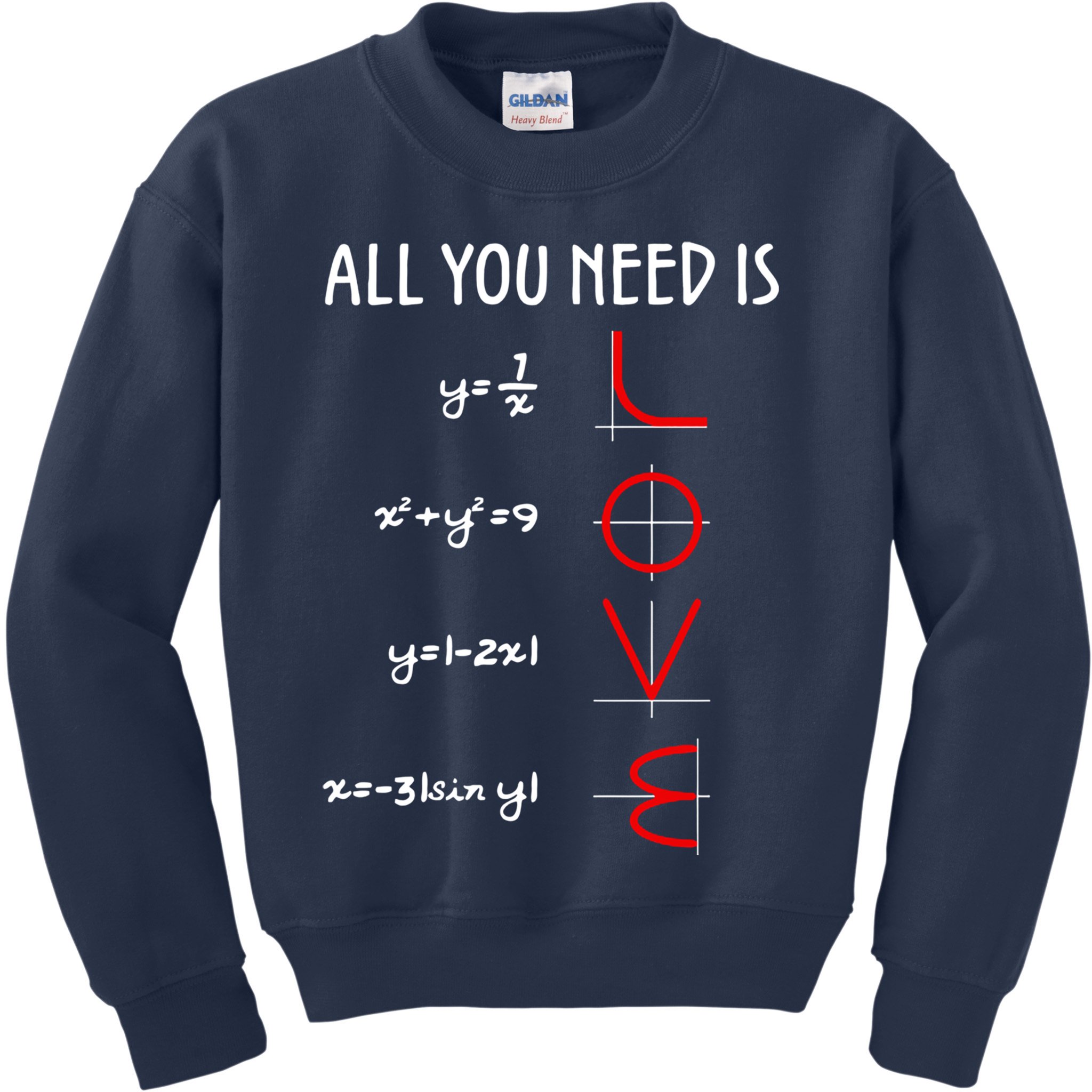 All You Need Is Love Math Vertical Kids Sweatshirt