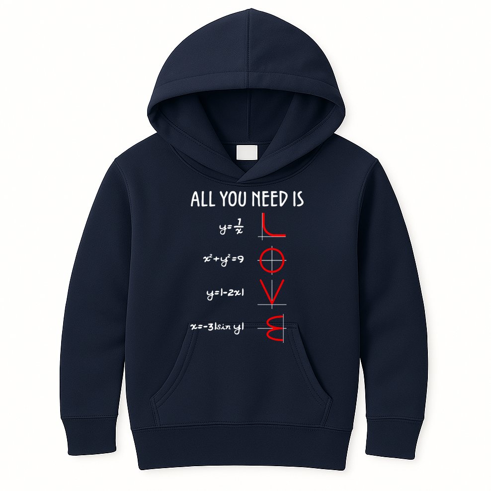 All You Need Is Love Math Vertical Kids Hoodie