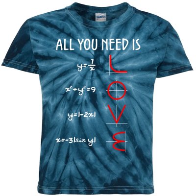 All You Need Is Love Math Vertical Kids Tie-Dye T-Shirt