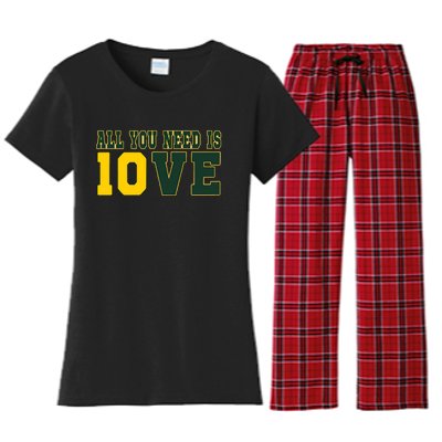 All You Need Is Love Green Bay Women's Flannel Pajama Set