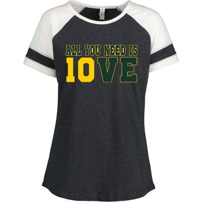 All You Need Is Love Green Bay Enza Ladies Jersey Colorblock Tee