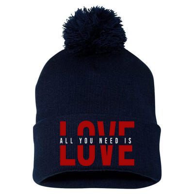 All You Need Is Love Cute Gift Pom Pom 12in Knit Beanie