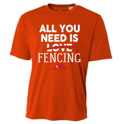 All You Need Is Fencing Valentine Party Gift Cooling Performance Crew T-Shirt