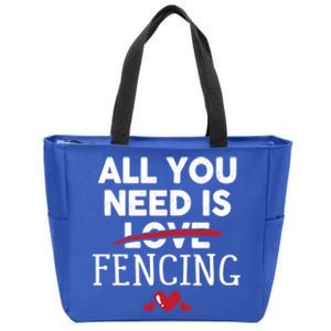 All You Need Is Fencing Valentine Party Gift Zip Tote Bag