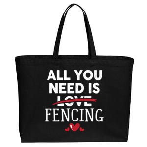 All You Need Is Fencing Valentine Party Gift Cotton Canvas Jumbo Tote