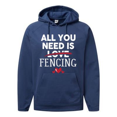 All You Need Is Fencing Valentine Party Gift Performance Fleece Hoodie