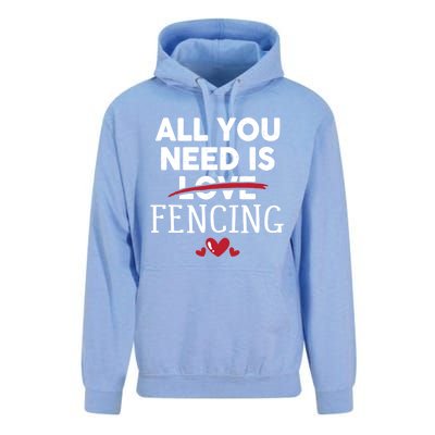 All You Need Is Fencing Valentine Party Gift Unisex Surf Hoodie