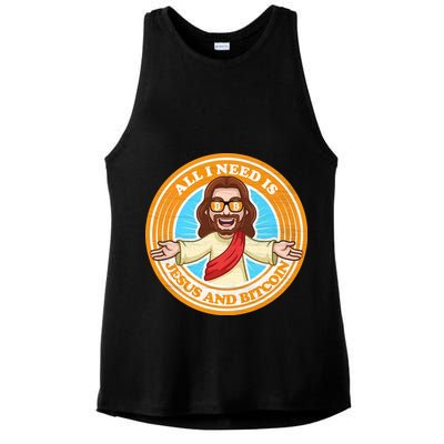 All You Need Is Jesus And Bitcoin Ladies PosiCharge Tri-Blend Wicking Tank