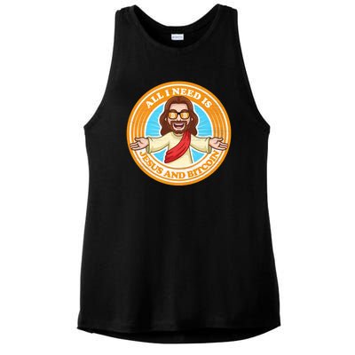 All You Need Is Jesus And Bitcoin Ladies PosiCharge Tri-Blend Wicking Tank