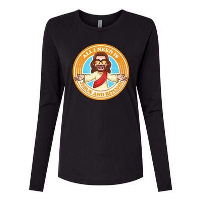 All You Need Is Jesus And Bitcoin Womens Cotton Relaxed Long Sleeve T-Shirt