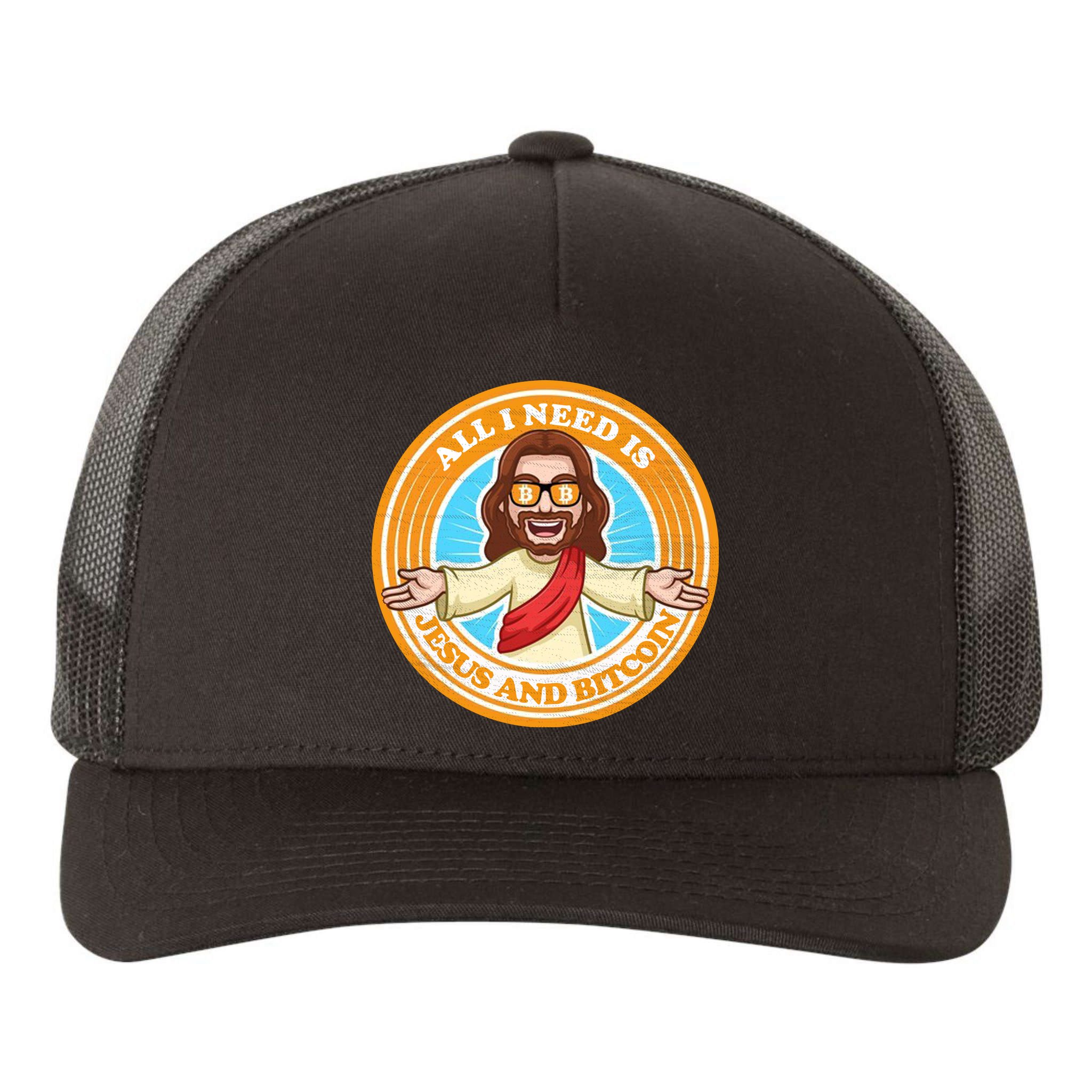 All You Need Is Jesus And Bitcoin Yupoong Adult 5-Panel Trucker Hat