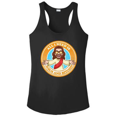 All You Need Is Jesus And Bitcoin Ladies PosiCharge Competitor Racerback Tank