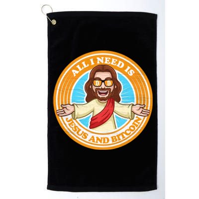 All You Need Is Jesus And Bitcoin Platinum Collection Golf Towel