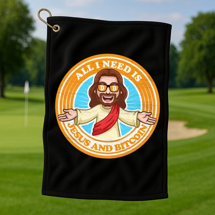 All You Need Is Jesus And Bitcoin Golf Towel