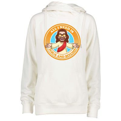 All You Need Is Jesus And Bitcoin Womens Funnel Neck Pullover Hood