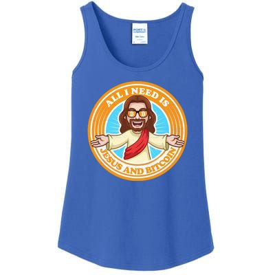 All You Need Is Jesus And Bitcoin Ladies Essential Tank