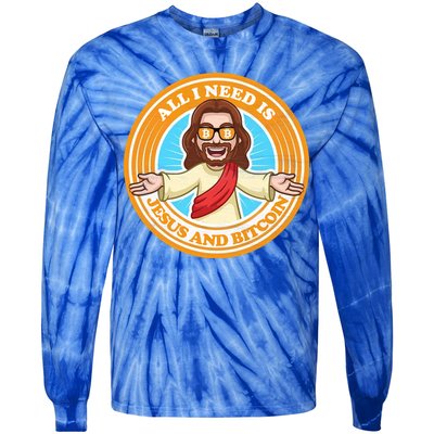 All You Need Is Jesus And Bitcoin Tie-Dye Long Sleeve Shirt