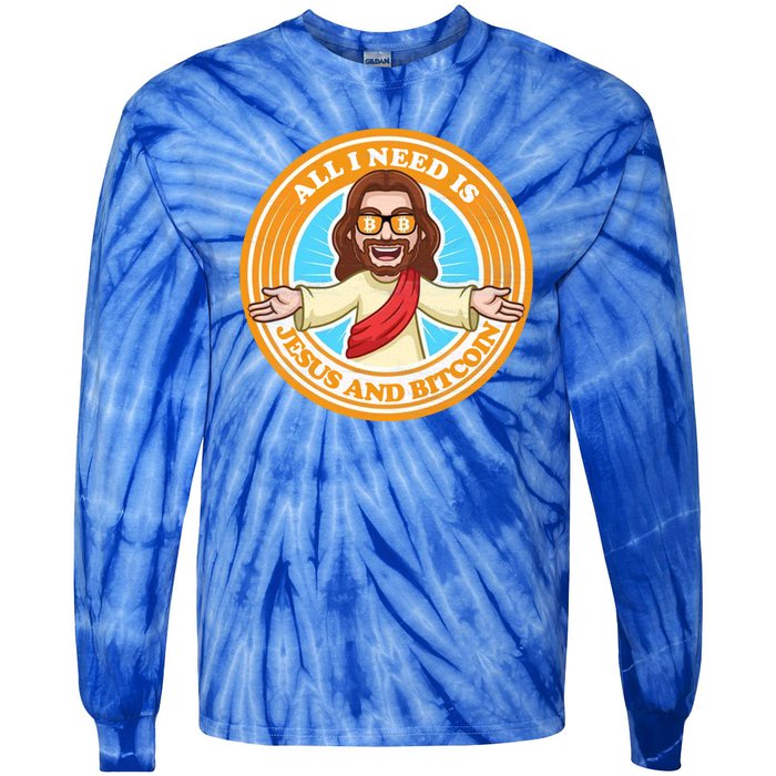 All You Need Is Jesus And Bitcoin Tie-Dye Long Sleeve Shirt