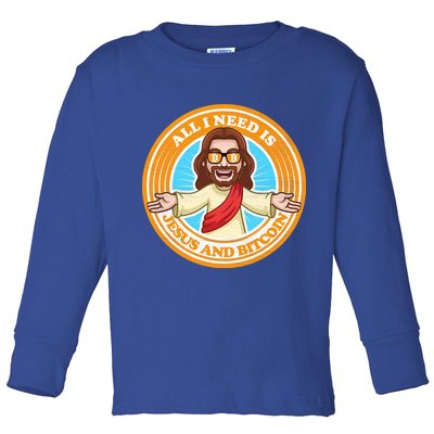 All You Need Is Jesus And Bitcoin Toddler Long Sleeve Shirt