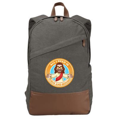 All You Need Is Jesus And Bitcoin Cotton Canvas Backpack