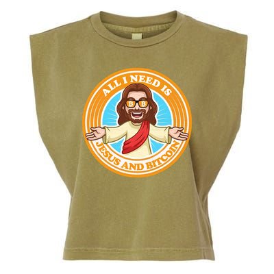 All You Need Is Jesus And Bitcoin Garment-Dyed Women's Muscle Tee
