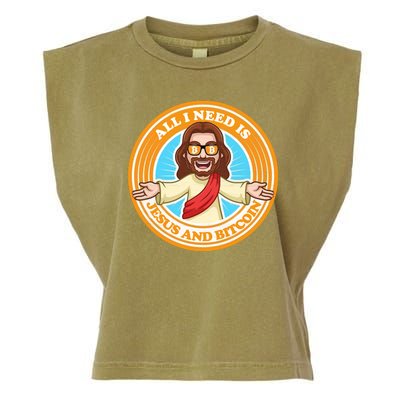 All You Need Is Jesus And Bitcoin Garment-Dyed Women's Muscle Tee