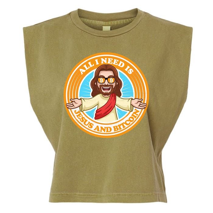 All You Need Is Jesus And Bitcoin Garment-Dyed Women's Muscle Tee