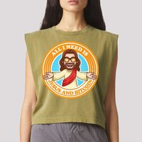 All You Need Is Jesus And Bitcoin Garment-Dyed Women's Muscle Tee