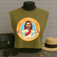 All You Need Is Jesus And Bitcoin Garment-Dyed Women's Muscle Tee
