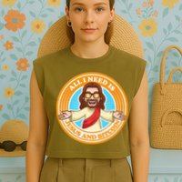 All You Need Is Jesus And Bitcoin Garment-Dyed Women's Muscle Tee