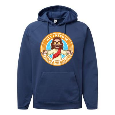 All You Need Is Jesus And Bitcoin Performance Fleece Hoodie