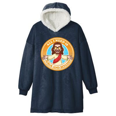 All You Need Is Jesus And Bitcoin Hooded Wearable Blanket