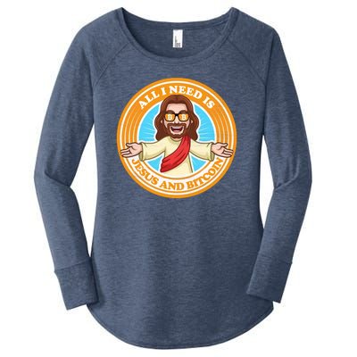 All You Need Is Jesus And Bitcoin Women's Perfect Tri Tunic Long Sleeve Shirt