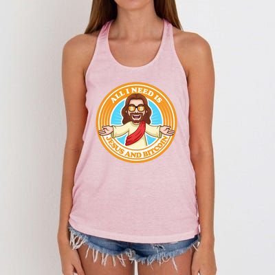 All You Need Is Jesus And Bitcoin Women's Knotted Racerback Tank